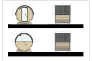 Houten Barrelsauna Preston 2.3x2.0 01 facade