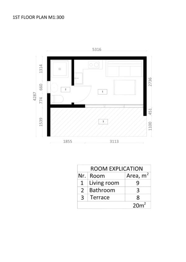 Modern Houten Tuinhuis Gibraltar 01 plan