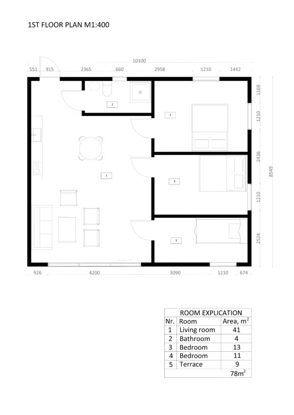 Modern Tuinhuis SIP Geïsoleerd Warsa 01 plan