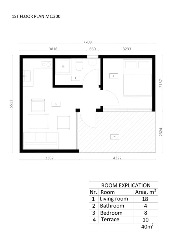 Tuinhuis SIP Geïsoleerd Ljubljana 01 plan