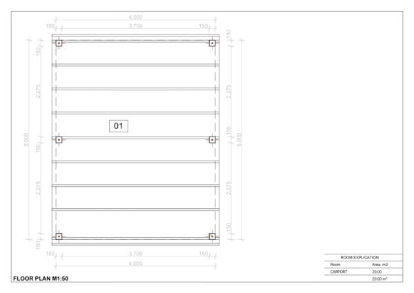 Houten Dubbele Carport Aethelstan, 5x4 m 8