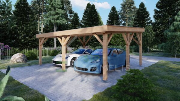 Houten Dubbele Carport Aethelstan, 5x4 m