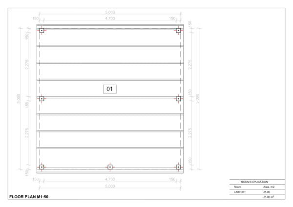 Houten Dubbele Carport Aethelstan, 5x5 m 6