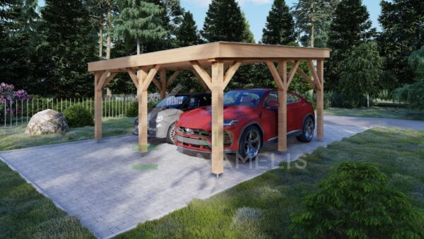 Houten Dubbele Carport Aethelstan, 5x5 m 8