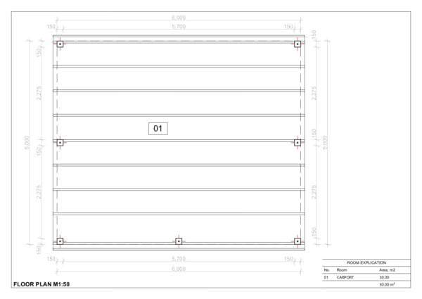 Houten Dubbele Carport Aethelstan, 5x6 m 12