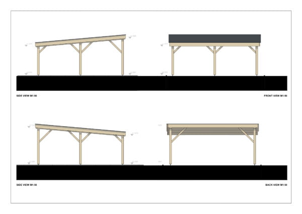 Houten Dubbele Carport Aethelstan, 6x6 m 8