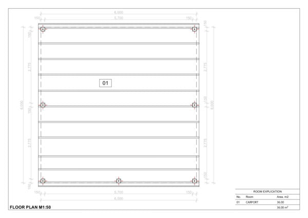 Houten Dubbele Carport Aethelstan, 6x6 m 6