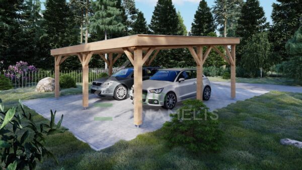 Houten Dubbele Carport Aethelstan, 6x6 m 2