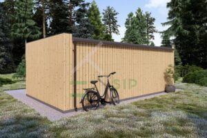 Houten Huis Hugo (34 mm + gevelbekleding), 24m²-01