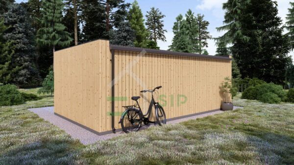 Houten Huis Hugo (34 mm + gevelbekleding), 24m²-01