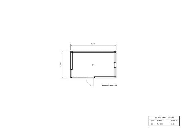 Houten Huis Hugo (34 mm + gevelbekleding), 15m² 7