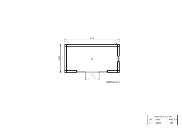 Houten Huis Hugo (Geïsoleerd, 34mm + gevelbekleding), 15m² 7