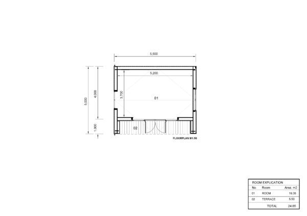 Houten Huis Julia (44mm + gevelbekleding), 16.5 m² 7