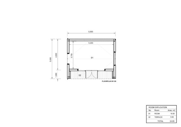 Houten Huis Julia (44mm + gevelbekleding), 16.5 m² - Afbeelding 7