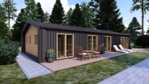 Houten Huis Bo (Geïsoleerd, 34 mm + Gevelbekleding), 96m²-01