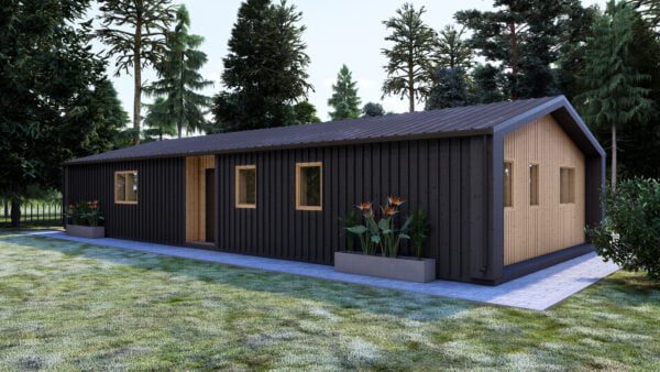 Houten Huis Bo (Geïsoleerd, 34 mm + Gevelbekleding), 96m²-02