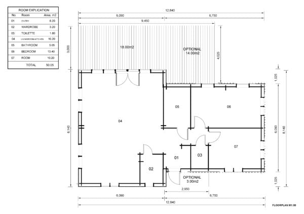 Houten Huis Seena (Geïsoleerd, 34 mm + Gevelbekleding), 80m² _drawings_3