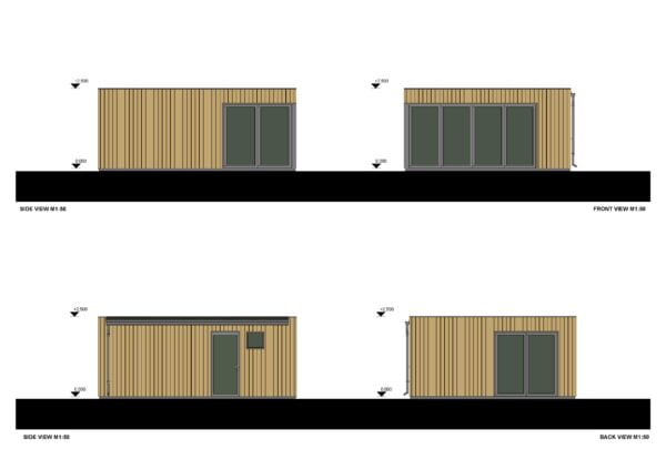 Houten Tuinkantoor Olivier (34 mm + gevelbekleding), 30m²_drawings_1