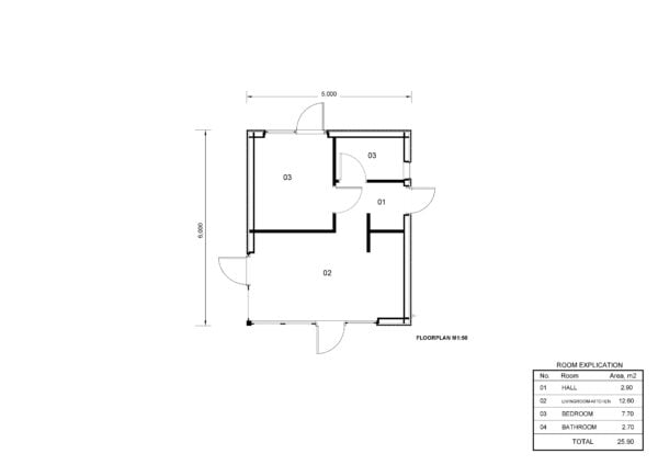 Houten Tuinkantoor Olivier (34 mm + gevelbekleding), 30m²_drawings_2