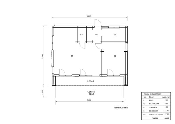 Houten Huis Alan (Geïsoleerd, 44mm + gevelbekleding ), 64 m² 7