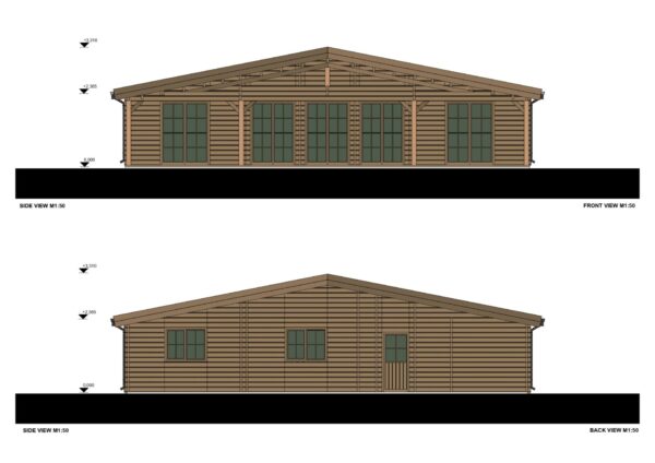 Blokhut Tess (Geïsoleerd, 44+44mm), 100m² - Afbeelding 8