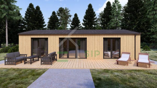 Houten huis Lotte (Geïsoleerd, 44 mm + gevelbekleding), 63 m²