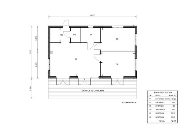 Houten huis Lotte (Geïsoleerd, 44 mm + gevelbekleding), 63 m² 12