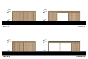 Dubbele houten carport met berging Aura, 7.6x5.6, 42.50m²