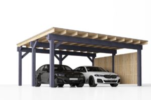 Dubbele houten carport Subaru F, 6x6, 36m²