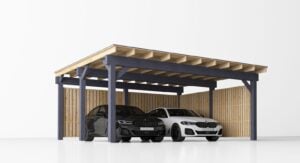 Dubbele houten carport Subaru FB, 6x6, 36m²