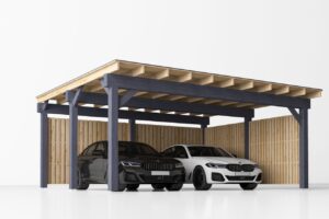 Dubbele houten carport Subaru FB, 6x6, 36m²