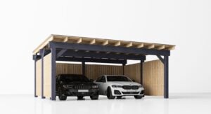 Dubbele houten carport Subaru FR, 6x6, 36m²