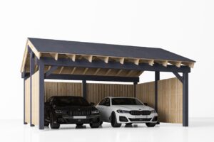 Dubbele houten carport Subaru SP, 6x6, 36m²