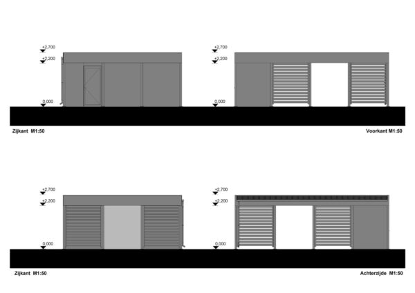 Dubbele stalen carport met berging Rita PS, 7.8x6, 44m²