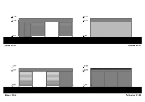 Dubbele stalen carport met berging Rita SA, 6x7.8, 44m²