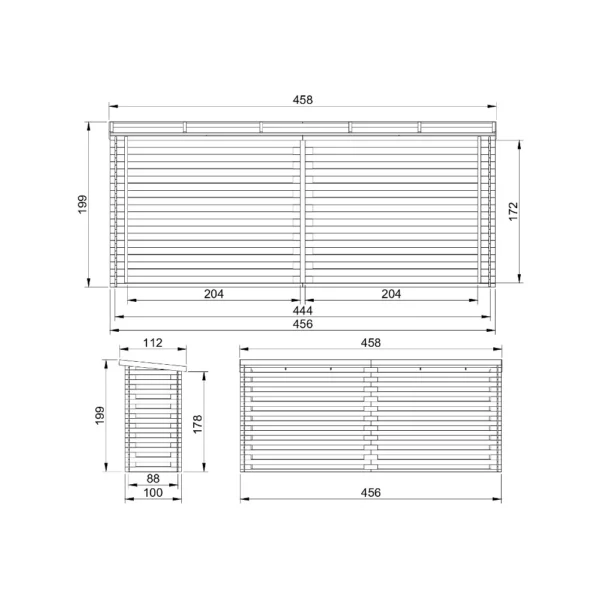 Firewood shed – 456 x 100 cm – 7 m³-04