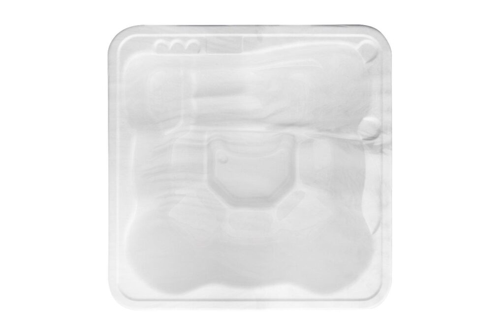 Hottub met acryl inzet - Wit (marmerimitatie)