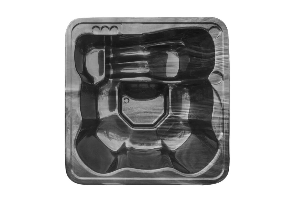 Hottub met acryl inzet - Zwart (marmerimitatie)
